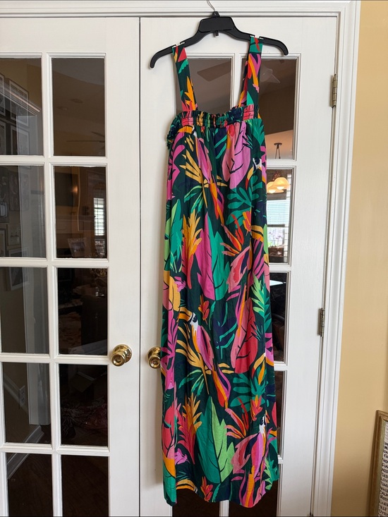 Soma Dresses & Skirts - Soma Tropical Print Maxi Dress in Navy, Pink, Green, Yellow